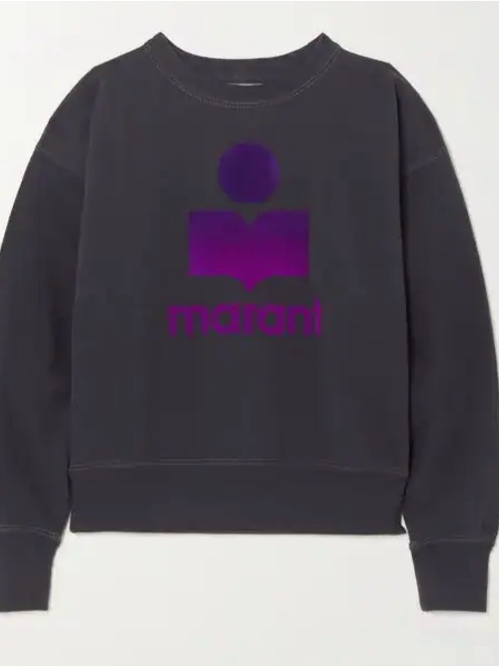 Isabel Marant Black Sweatshirt with Purple Velvet Patch